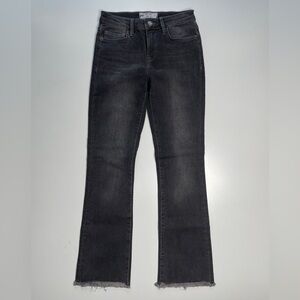 FREE PEOPLE Bootcut Jean Womens 24 (25x27) Raw Edge Flare Black‎ Mid-Rise